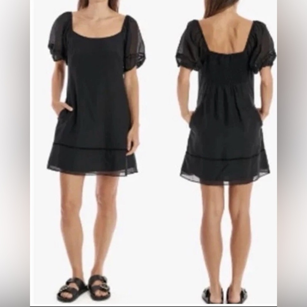 La Ligne Short Sleeve Mini Dress Black Size Large